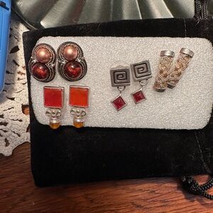 3-Sterling Silver & 1 Costume Earrings